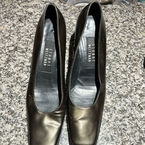 Vintage 90's Stuart Weitzman Square Toe Chunky Block Heels in Copper Size 8 AA